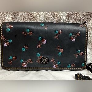 Coach 1941 black glitter cherry dinky crossbody bag